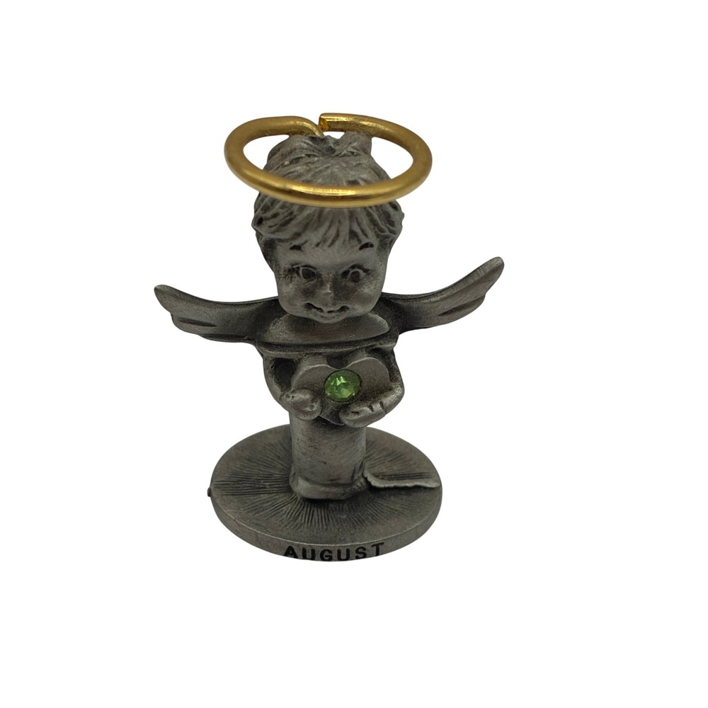 Fashion Trends August Birthstone Angel Pewter Figurine Peridot Green Heart 1.75"